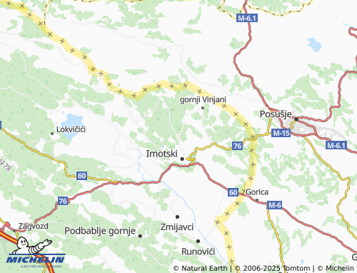 MICHELIN Glavina gornja map - ViaMichelin