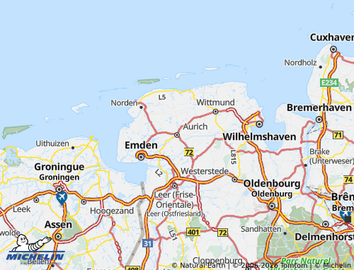 MICHELIN Aurich map - ViaMichelin