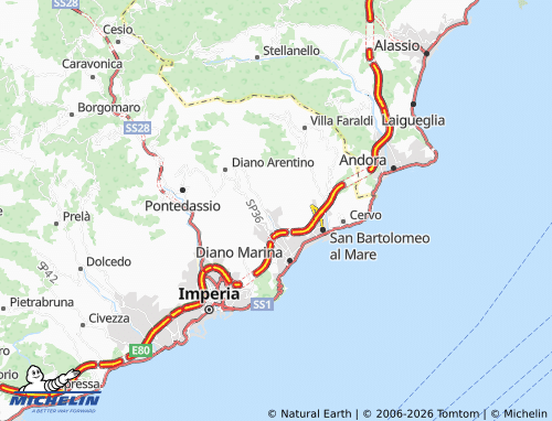 MICHELIN Diano San Pietro map - ViaMichelin