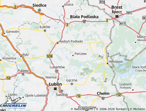 Mapa MICHELIN Parczewski - ViaMichelin