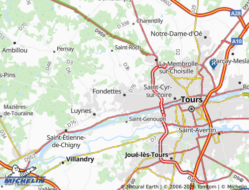 Mappa MICHELIN Fondettes - ViaMichelin
