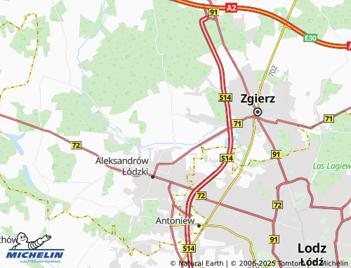 MICHELIN Brużyczka Mała map - ViaMichelin