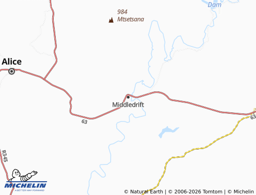 Kaart MICHELIN Middledrift - ViaMichelin