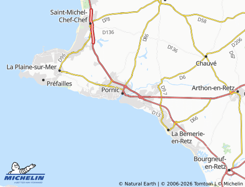 MICHELIN Pornic map - ViaMichelin