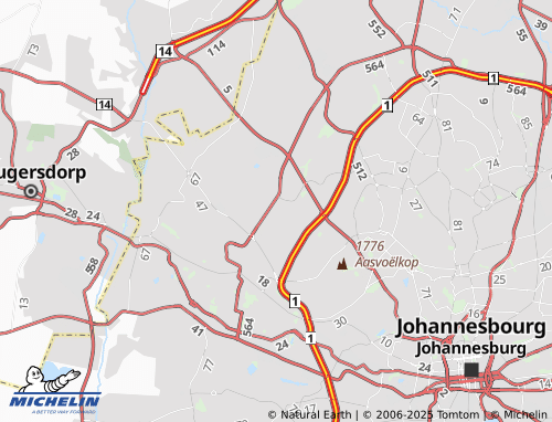 MICHELIN Weltevredenpark Extension 18 map - ViaMichelin