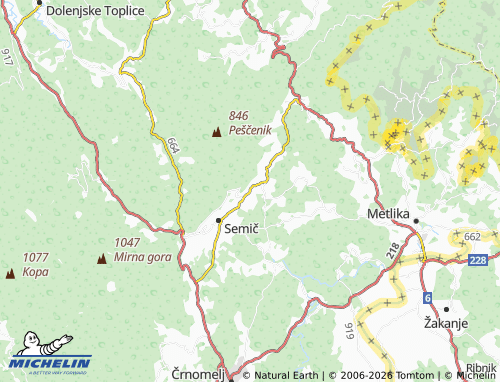 MICHELIN Podreber map - ViaMichelin