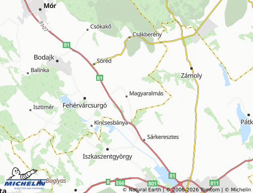 Mappa MICHELIN Magyaralmás - ViaMichelin