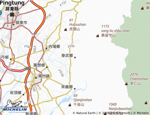 Mappa MICHELIN Tàiwǔ Xiāng - ViaMichelin