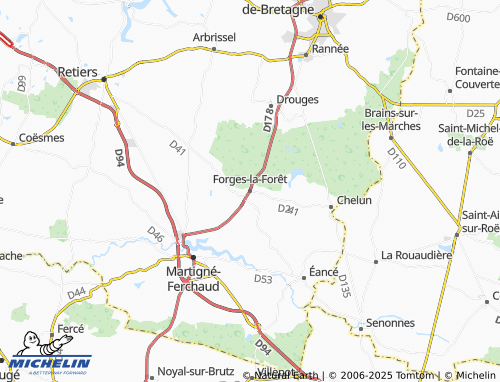 Mapa MICHELIN Forges-la-Forêt - ViaMichelin