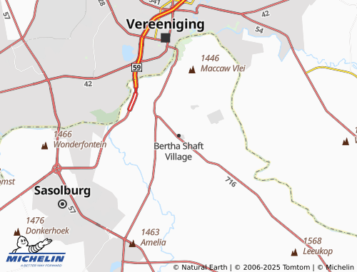 MICHELIN Bertha Shaft Village map - ViaMichelin
