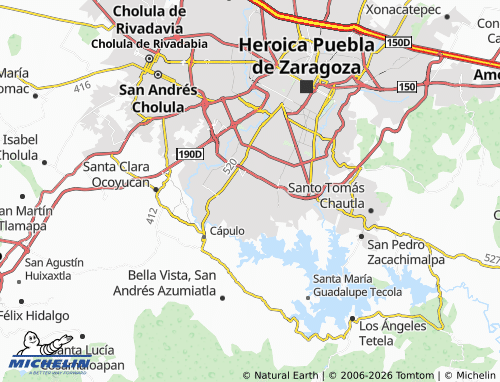 Kaart MICHELIN Ampliación Guadalupe Hidalgo - ViaMichelin