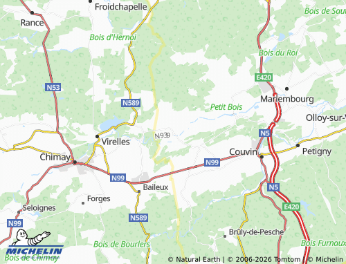 MICHELIN Aublain map - ViaMichelin