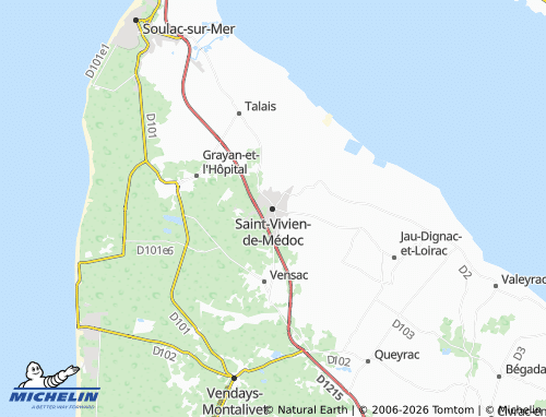 MICHELIN Saint-Vivien-de-Médoc map - ViaMichelin