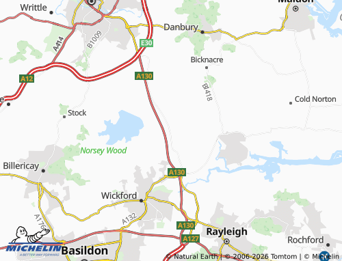 MICHELIN Rettendon map - ViaMichelin