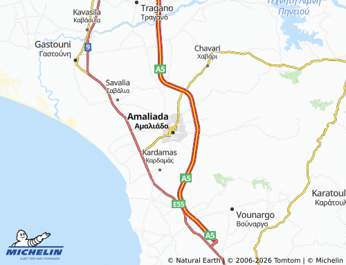 Carte MICHELIN Amaliada - ViaMichelin