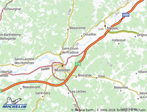 MICHELIN Sourzac map - ViaMichelin
