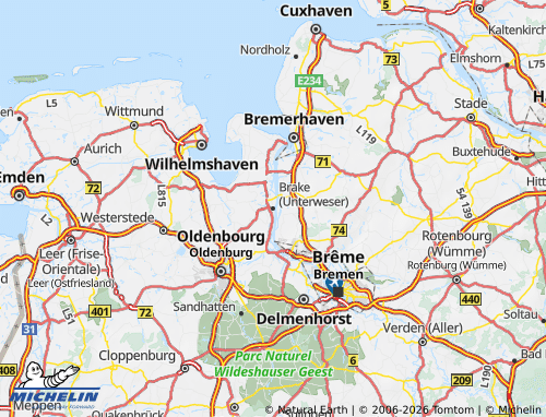 MICHELIN Wesermarsch map - ViaMichelin
