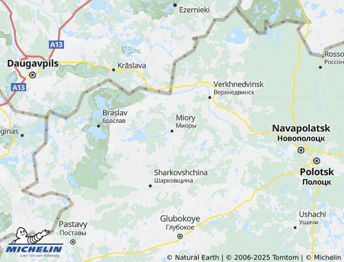 MICHELIN Miorskiy rayon map - ViaMichelin