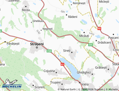 Kaart MICHELIN Roșcani - ViaMichelin