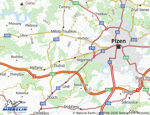 Mapa MICHELIN Vejprnice - ViaMichelin