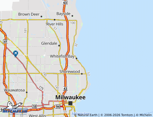 Carte MICHELIN Whitefish Bay - ViaMichelin