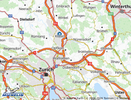 Mapa MICHELIN Opfikon - ViaMichelin