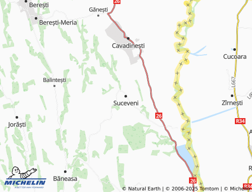 MICHELIN Suceveni map - ViaMichelin