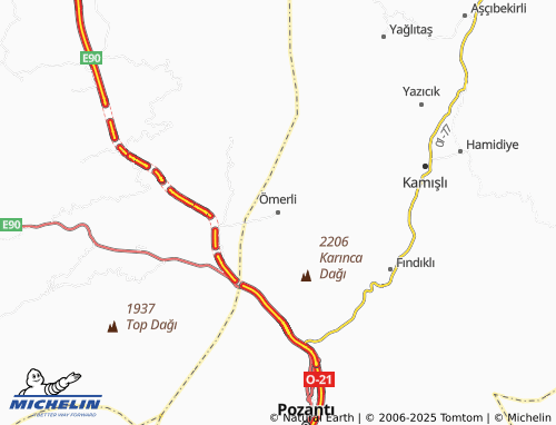 MICHELIN Ömerli map - ViaMichelin