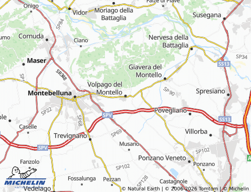 Mapa MICHELIN Volpago del Montello - ViaMichelin