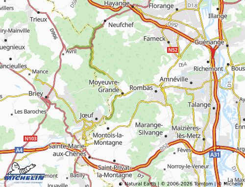 Carte MICHELIN Moyeuvre-Grande - ViaMichelin
