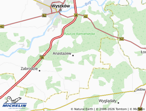 MICHELIN Anastazew map - ViaMichelin