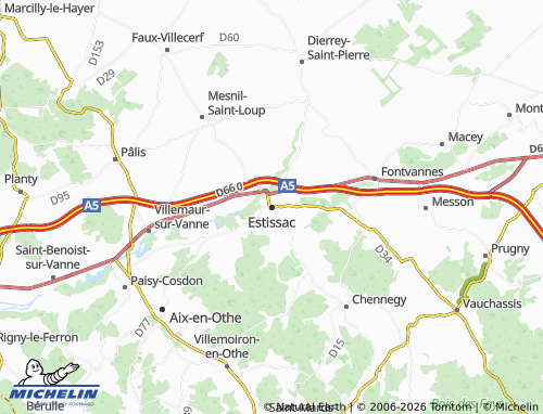 Mappa MICHELIN Estissac - ViaMichelin