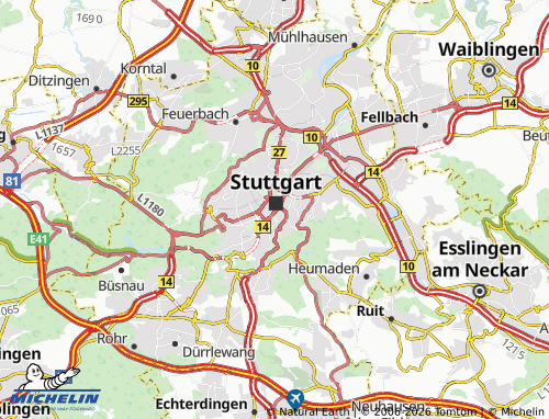 MICHELIN-Landkarte Stuttgart-Mitte - ViaMichelin