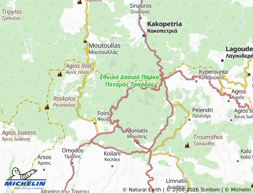 MICHELIN Troodos map - ViaMichelin