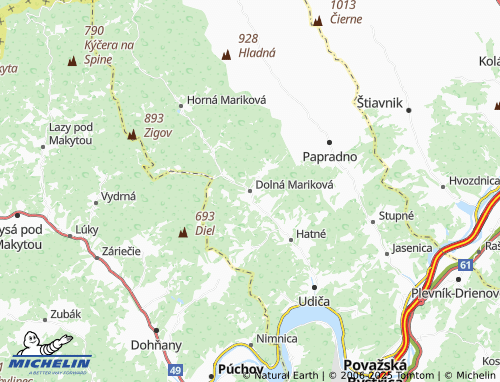 MICHELIN Dolná Mariková map - ViaMichelin