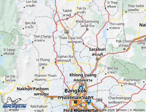 Mapa MICHELIN Provincia de Ang Thong - ViaMichelin