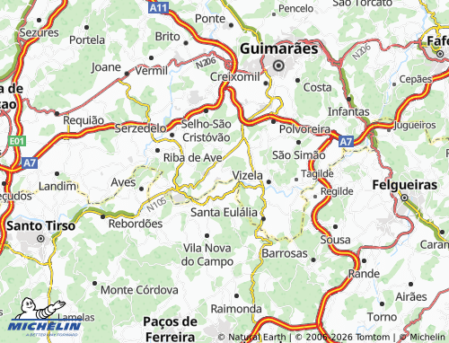 Mapa MICHELIN Moreira de Cónegos - ViaMichelin