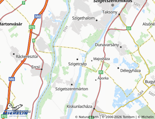 MICHELIN-Landkarte Szigetcsép - ViaMichelin