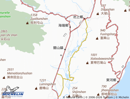 Mappa MICHELIN guan shan zhen - ViaMichelin