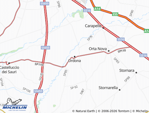 Mapa MICHELIN Ordona - ViaMichelin