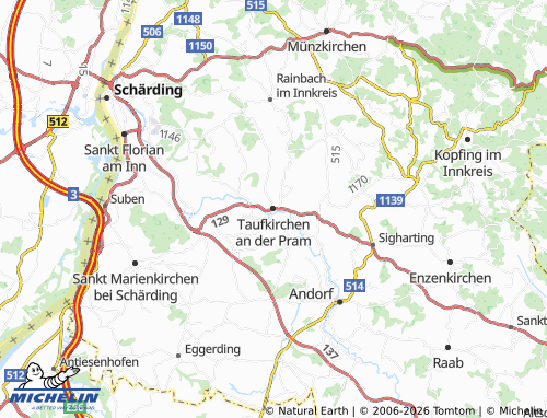 MICHELIN Taufkirchen an der Pram map - ViaMichelin