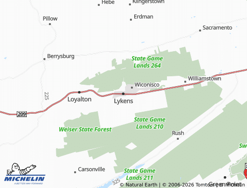 Carte MICHELIN Lykens - ViaMichelin