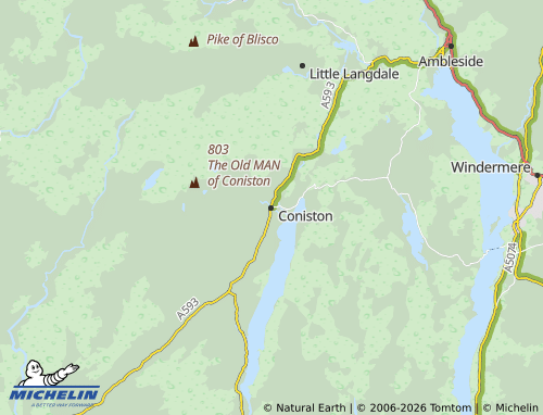 Carte MICHELIN Coniston - ViaMichelin