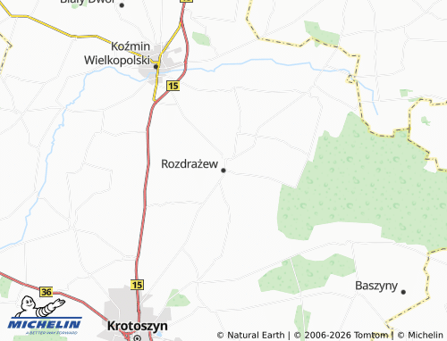MICHELIN Rozdrażew map - ViaMichelin