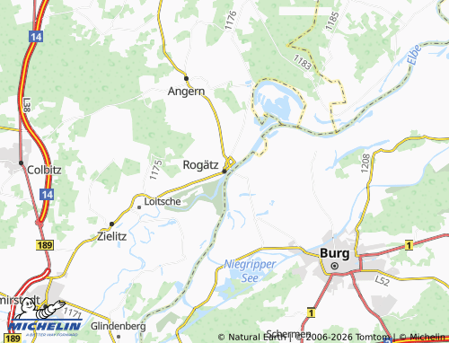 MICHELIN Rogätz map - ViaMichelin