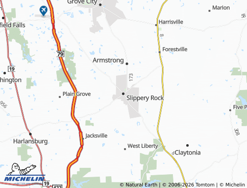 Carte MICHELIN Slippery Rock - ViaMichelin