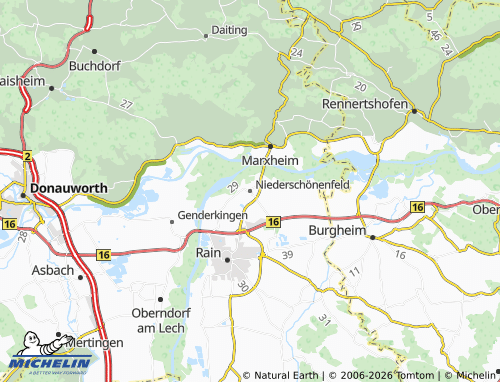 Mapa MICHELIN Niederschönenfeld - ViaMichelin