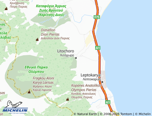 MICHELIN Litochoro map - ViaMichelin