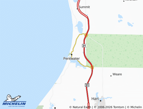 Mappa MICHELIN Pentwater - ViaMichelin