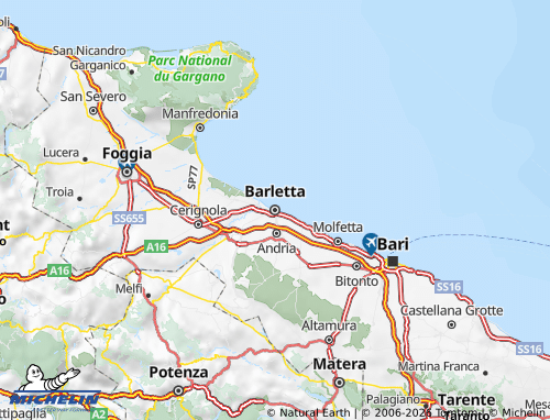 Mapa MICHELIN Barletta-Andria-Trani - ViaMichelin